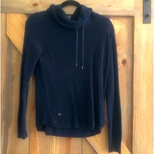 Ralph Lauren navy cowl neck waffle neck sweater. Size large